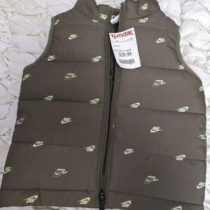 Nike Kids Puffer Vest - Olive Green